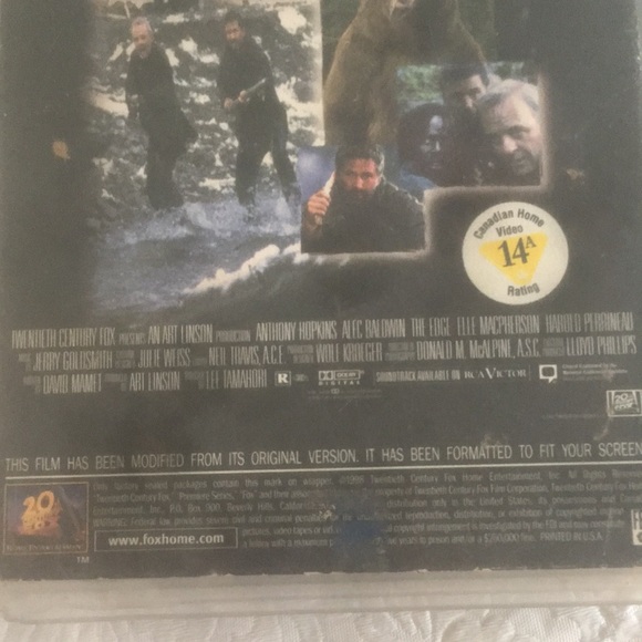 3/$25 VTG 1993 VHS The Edge “Adventure” Anthony Hopkins Alec Baldwin - Picture 3 of 6